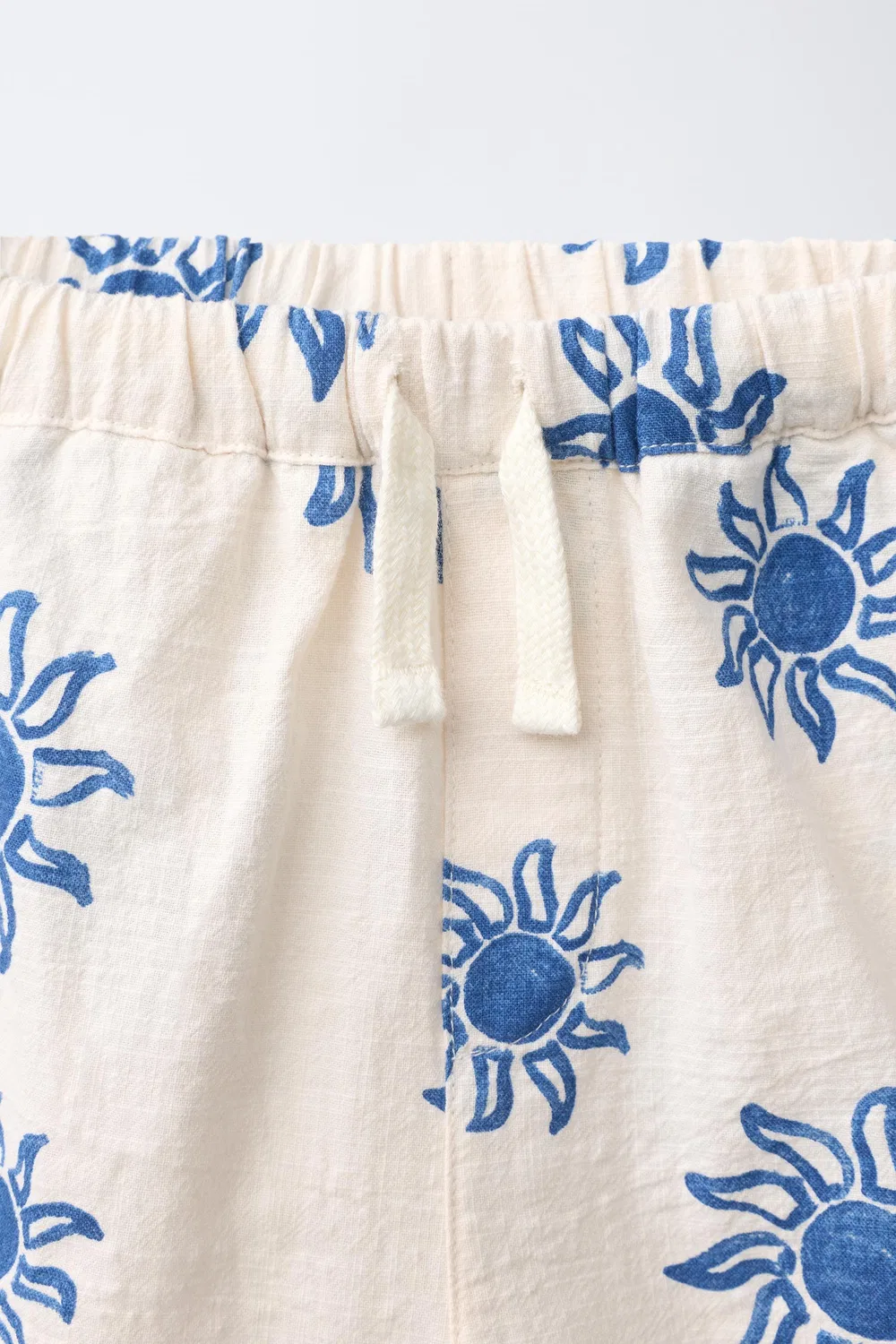 Шорты-бермуды с принтом солнца ZARA, Ecru/Blue — фото 3
