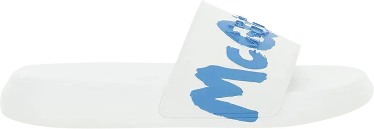

Сандалии Alexander McQueen Rubber Pool Slide Graffiti - White Lake Blue, белый