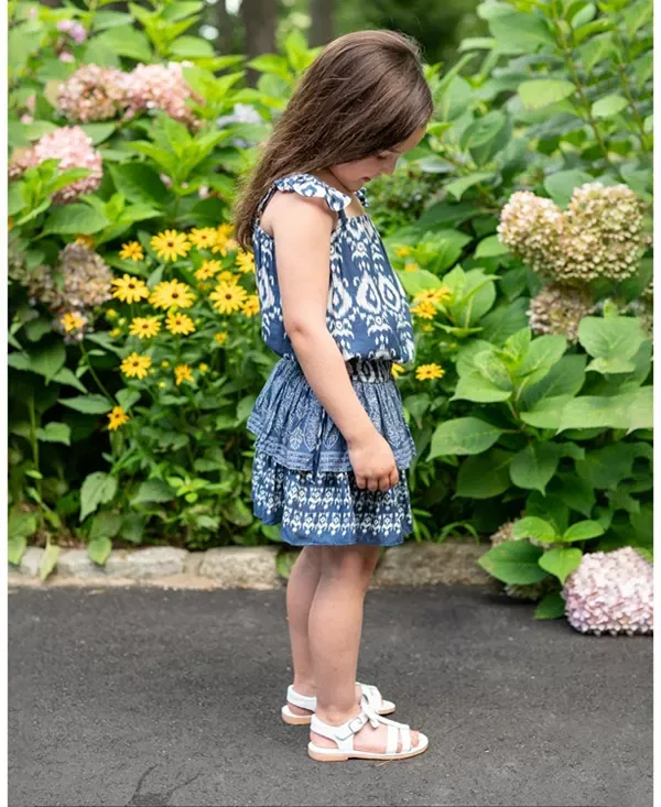 Детский комплект для девочек с воланами Bryn Bubble Top and Smocked Skirt Set Change Of Scenery, Tivara Ikat — фото 3