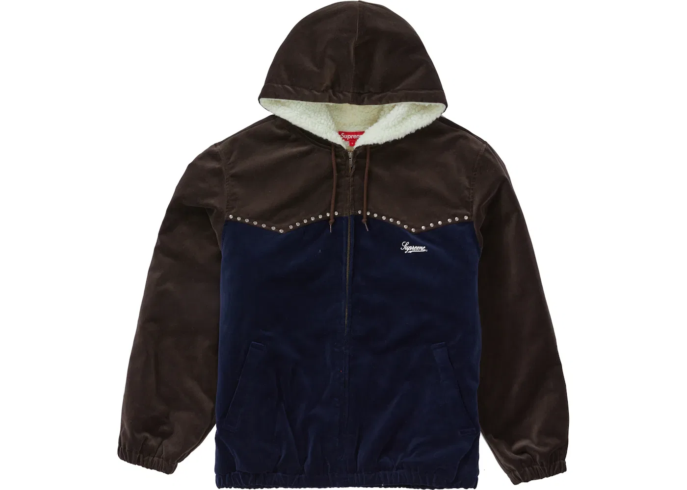 Мужская куртка из вельвета с капюшоном Supreme, Navy