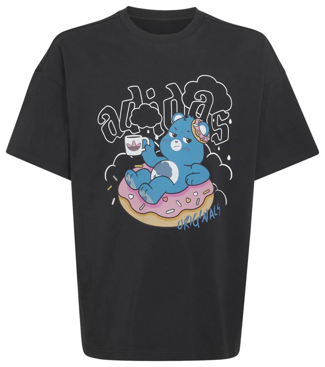 Детская футболка для девочек с камуфляжным принтом adidas Originals x Care Bears, Black