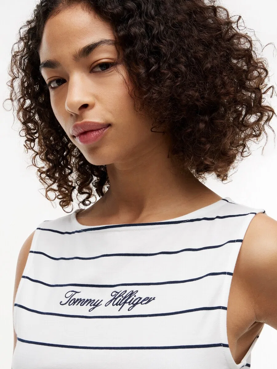 Топ TOMMY HILFIGER 'Slim Tank' белого цвета — фото 2