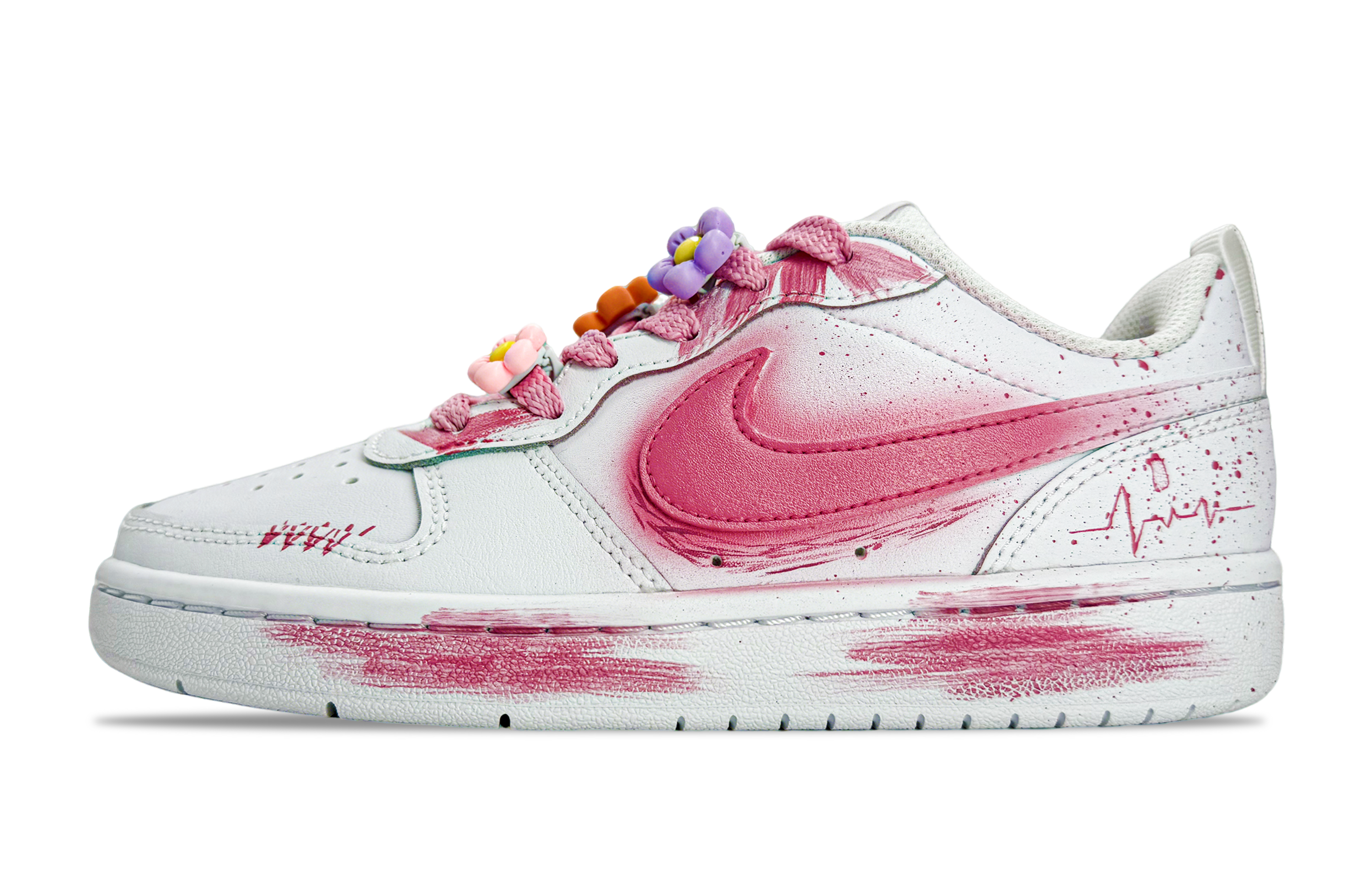 

Nike Court Borough Slip Resistant Cushioning Abrasion Resistant Low top Kids' Skateboarding Shoes Pink Teenagers