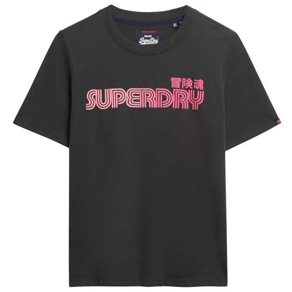 Женская футболка с принтом Faded Core Superdry, Black — фото 2
