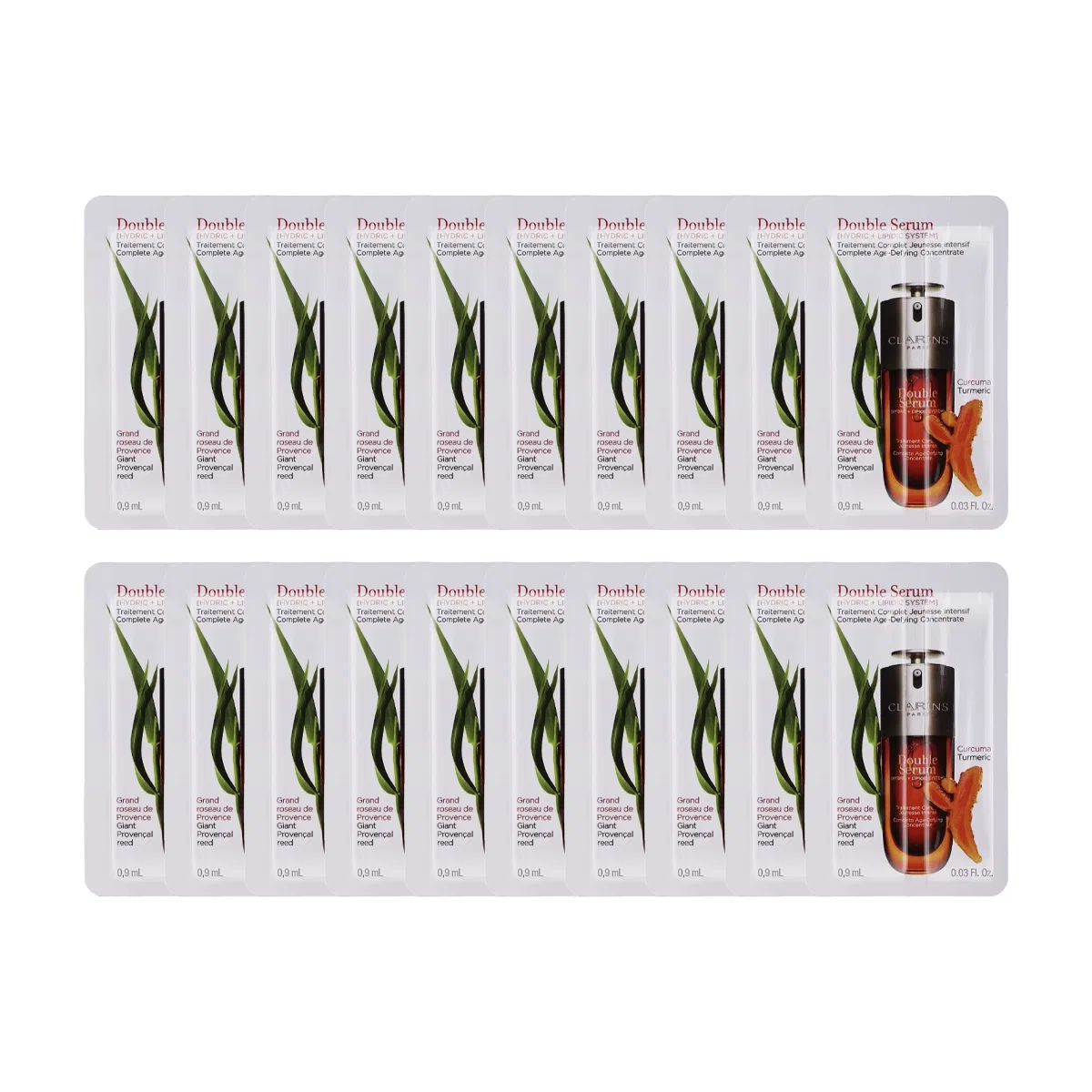 Женский набор пробников сыворотки Double Serum CLARINS, 0,9 мл × 30 — фото 3