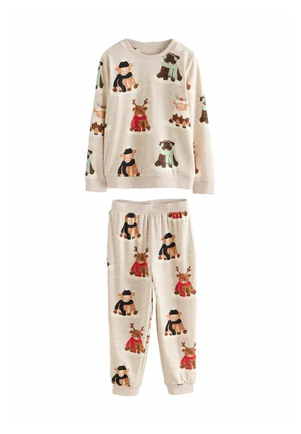 Комплект пижамы из полиэстера Single family christmas set, Next, Neutral/Red Hamish, красный