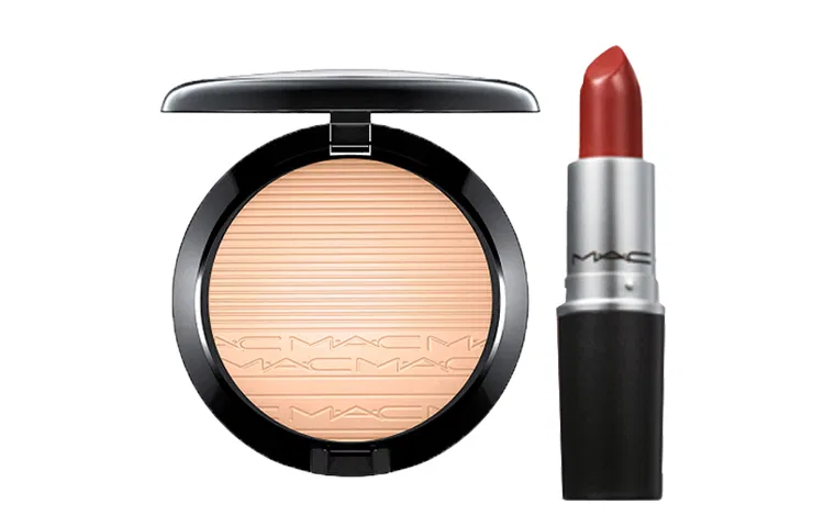 Женский набор для макияжа с хайлайтером и помадой MAC, Ginger Highlighter+Bullet Head Makeup Sets