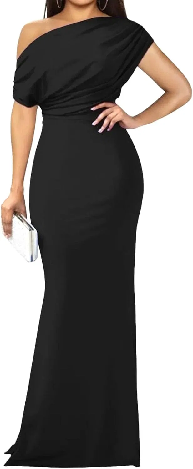 Женское вечернее платье с открытыми плечами Bodycon, Black