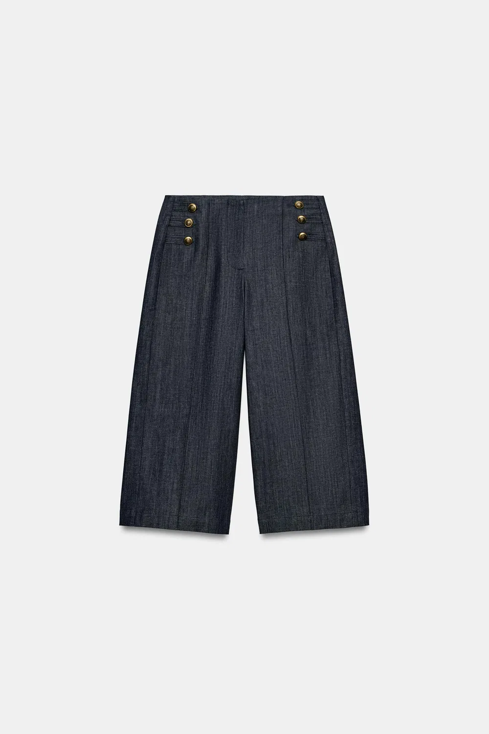 Длинные бермудские шорты на пуговицах ZARA, Indigo — фото 4