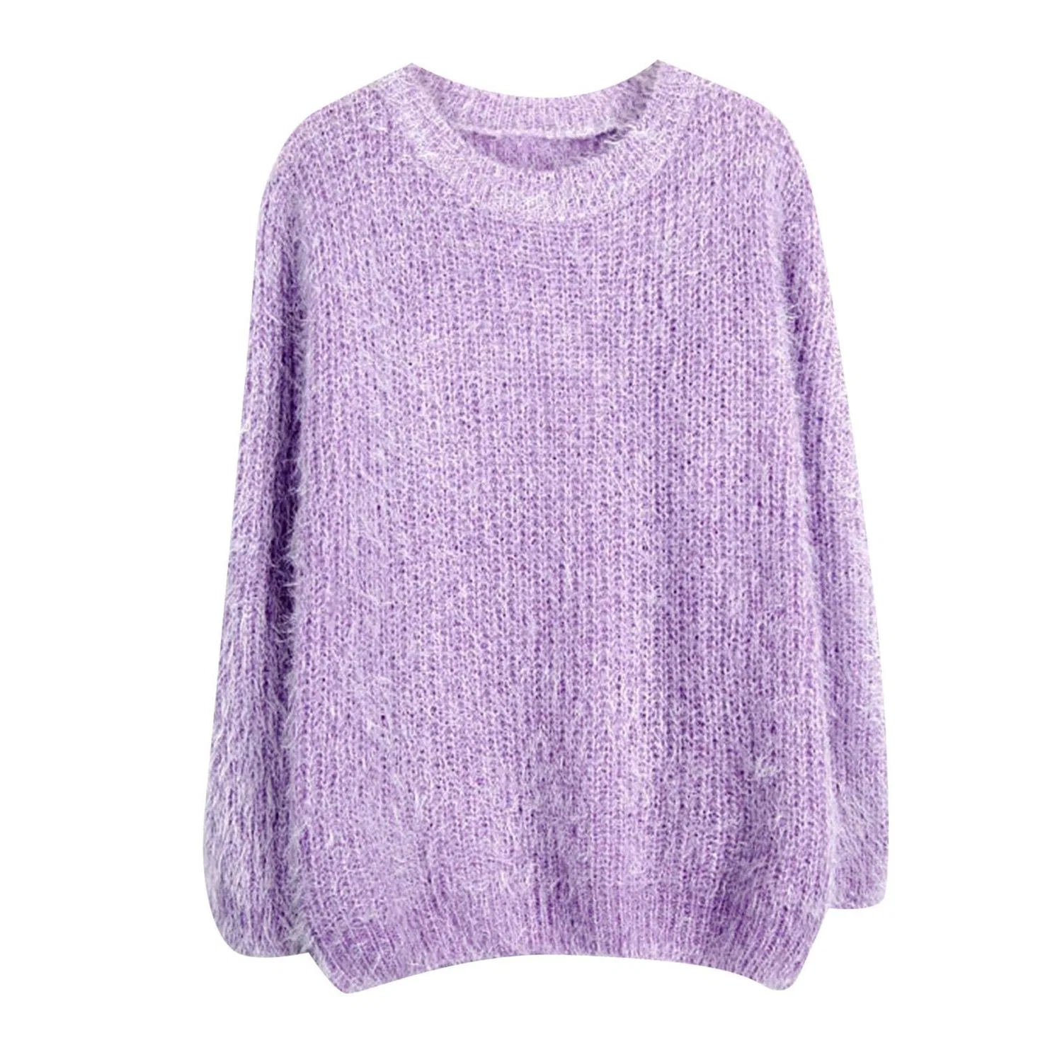 Женский утепленный свитер с воротником-стойкой, модель Plush, Purple
