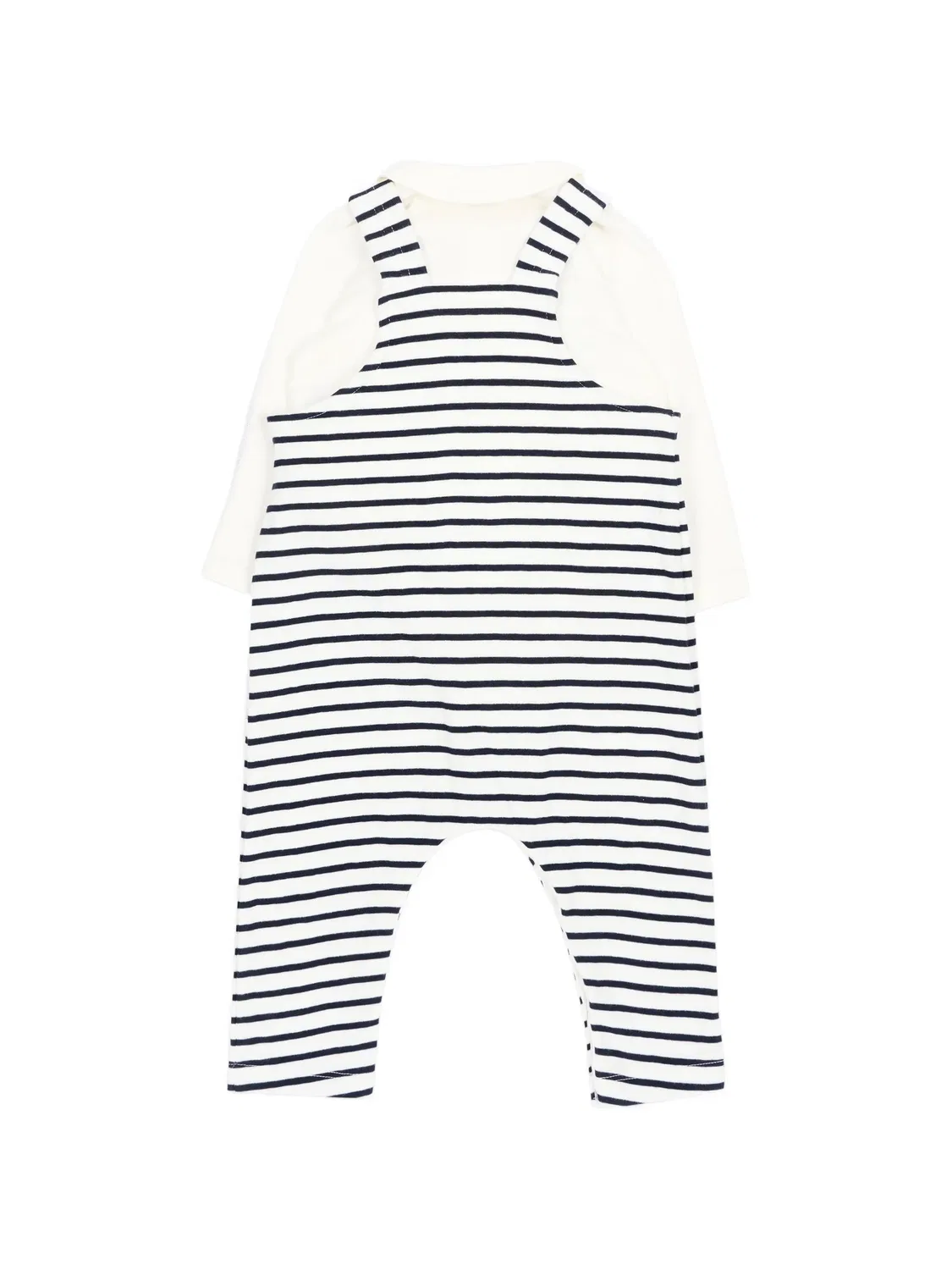 Комбинезон в полоску Petit Bateau, нейтральные цвета — фото 2