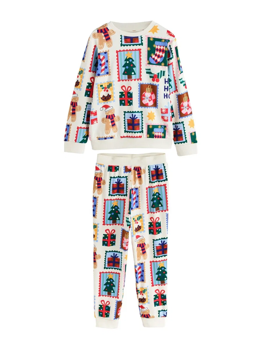 Пижама Next Pajamas 'Семейный рождественский комплект' цвета экрю