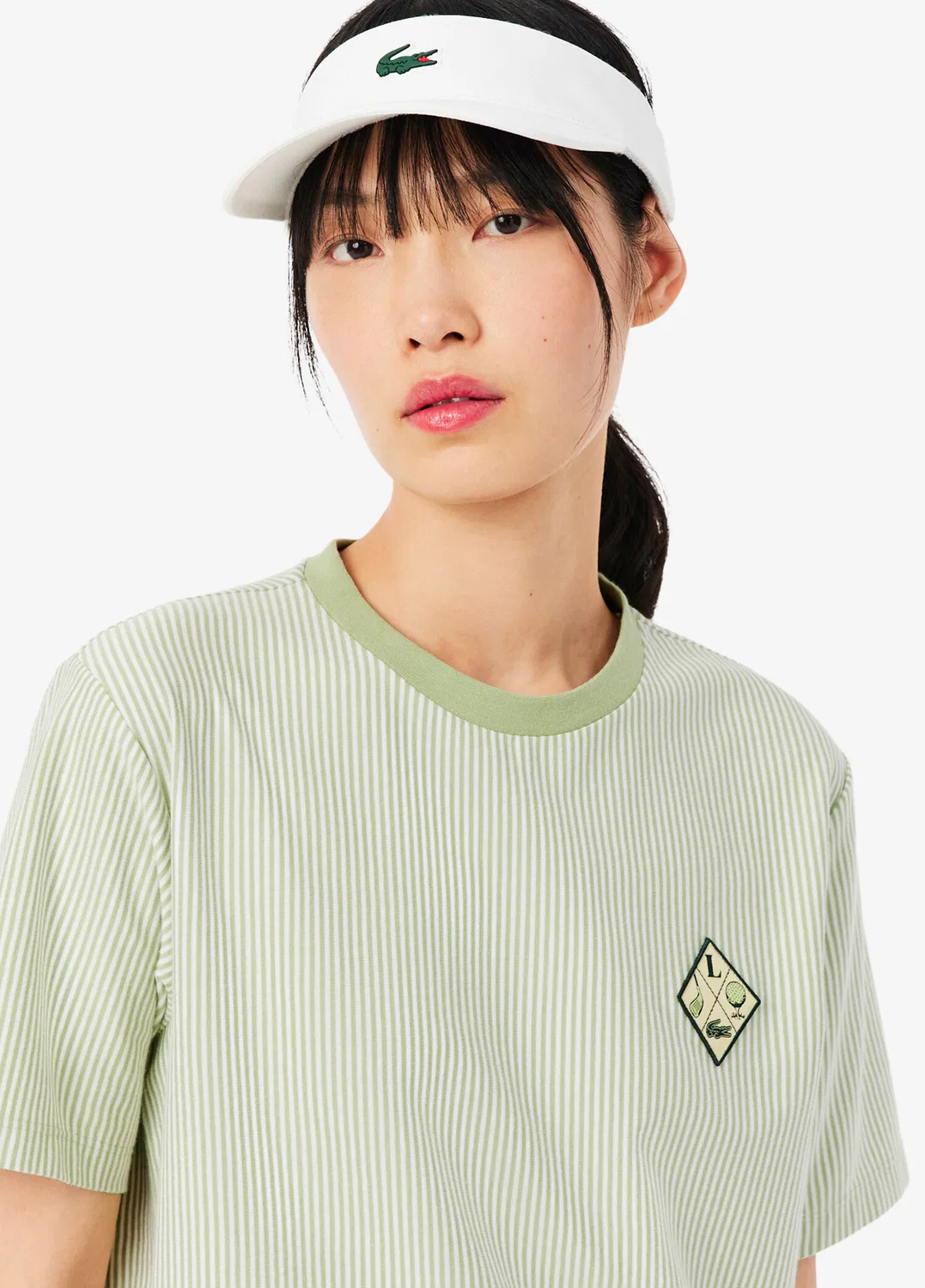 Футболка Lacoste, черный, полосатый дизайн, с логотипом гольфа — фото 3