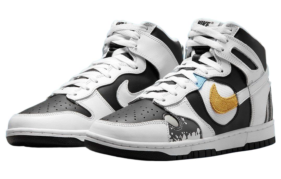 Кроссовки Nike Dunk High, белый/черный — фото 3