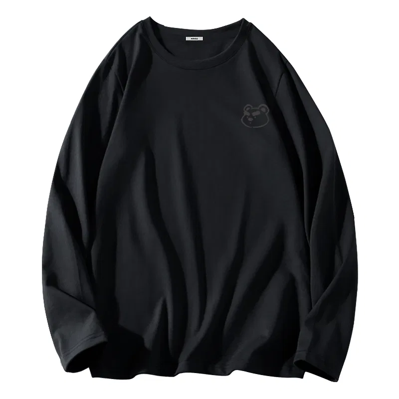 Детская футболка с принтом Thick Brow Bear Chest Logo MINISO, Black