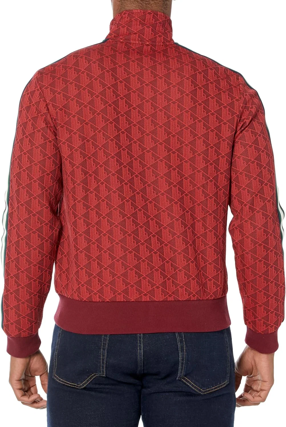 Мужская куртка-бомбер с молнией Paris Jacquard Lacoste, Pinot Red — фото 2