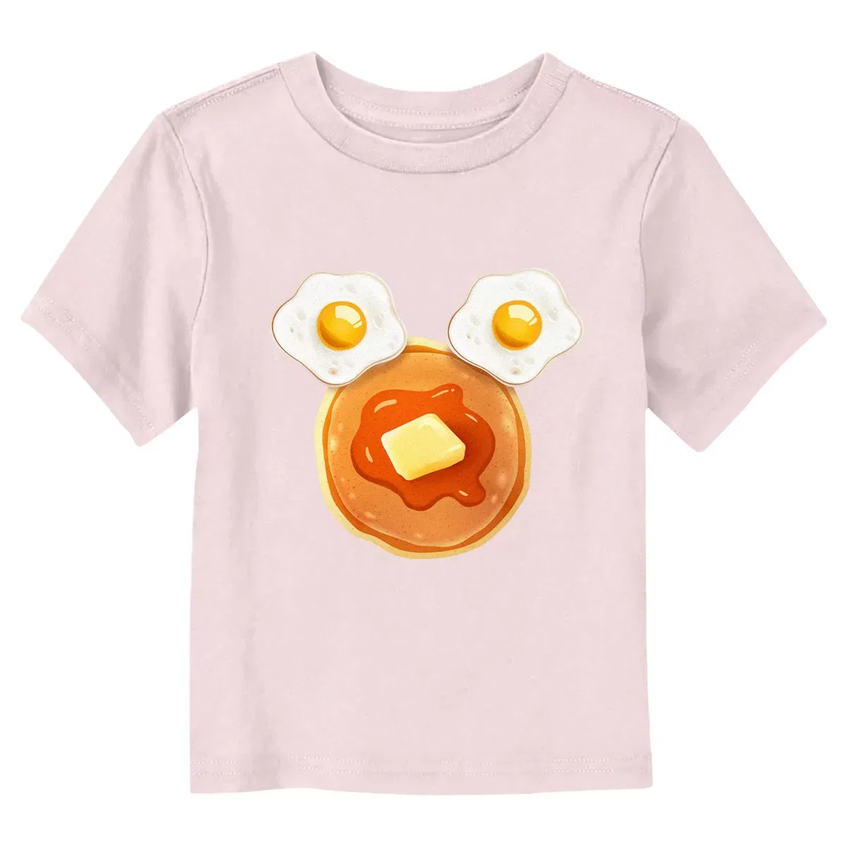 Детская футболка с принтом Pancake Breakfast Silhouette Mickey Mouse & Friends, Light Pink