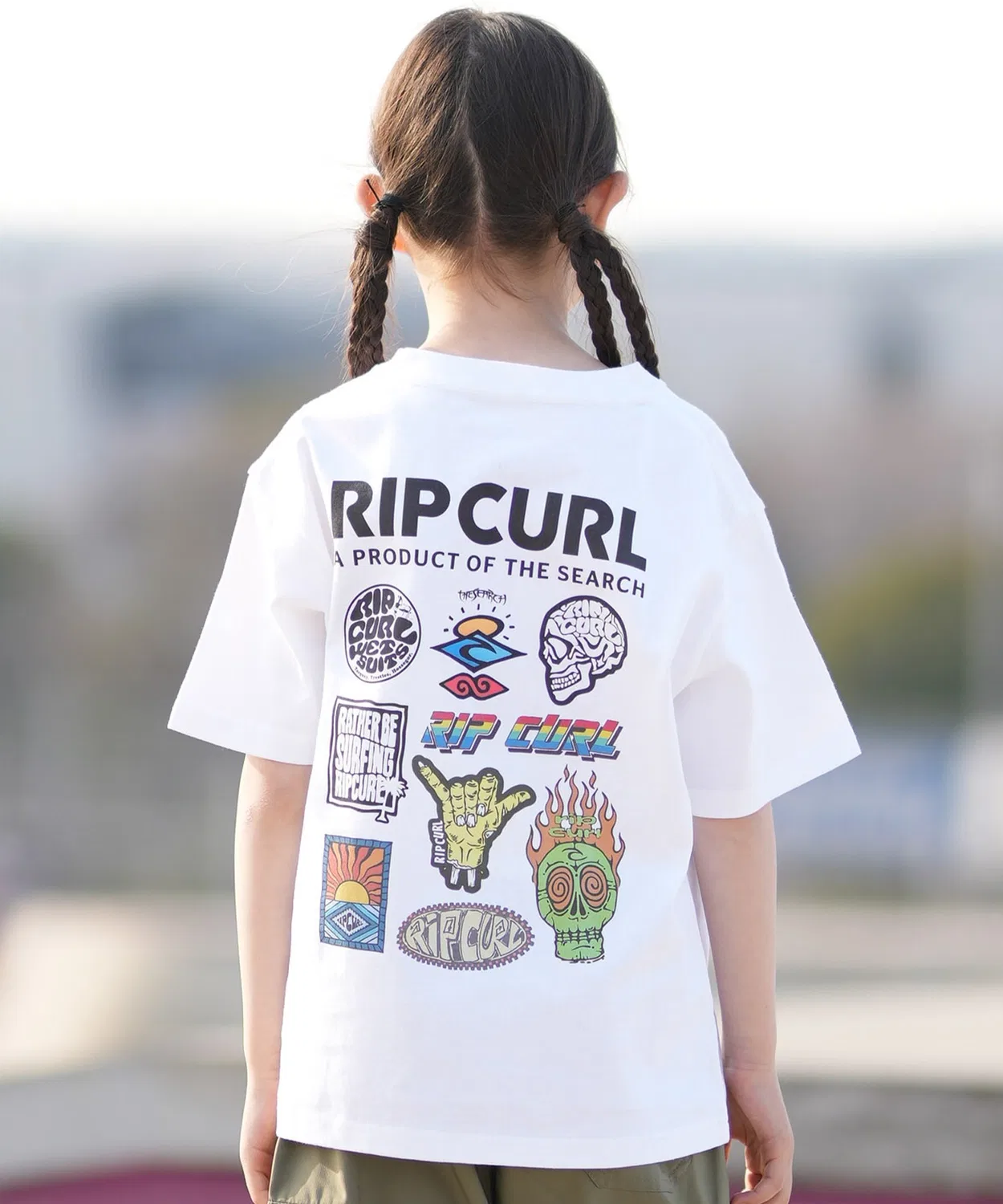 Детская футболка с принтом сзади без рукавов RIP CURL, Белый — фото 3