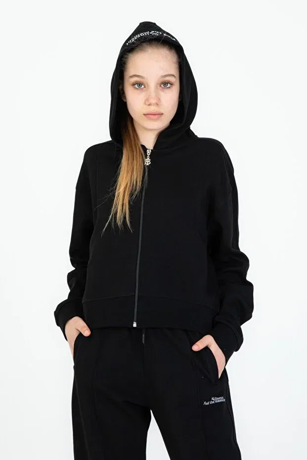 Детский комплект для девочек с капюшоном Black One, Black — фото 4