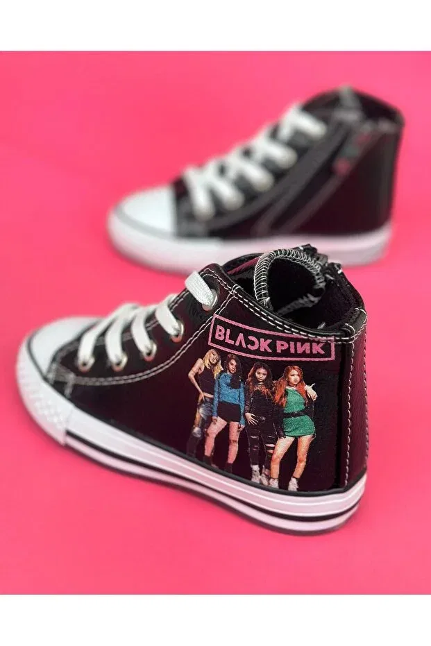Детские ботинки для девочек с узором Surpie Shoes, Black — фото 3