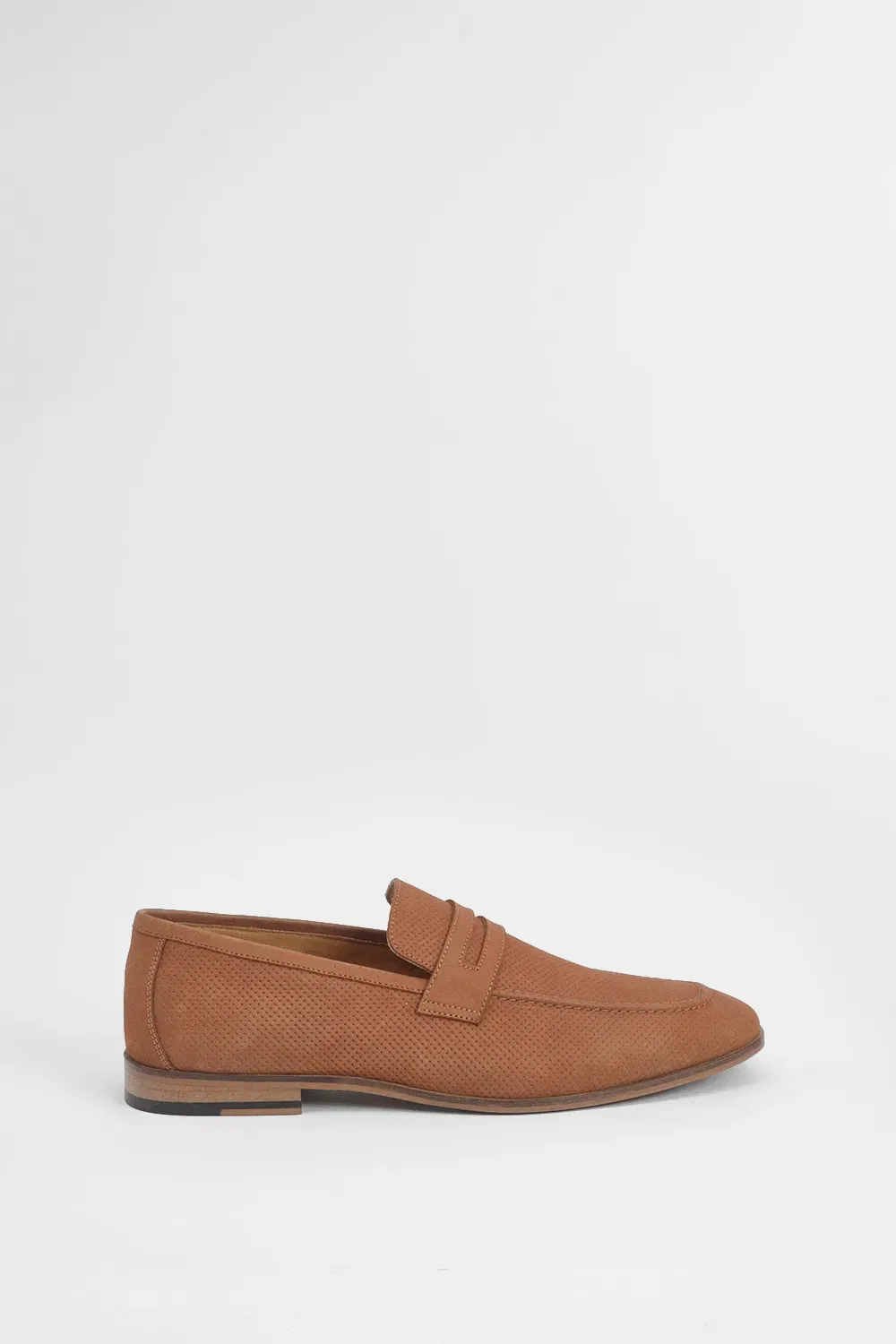 Лоферы перфорированные из натуральной кожи Burton, бежевый