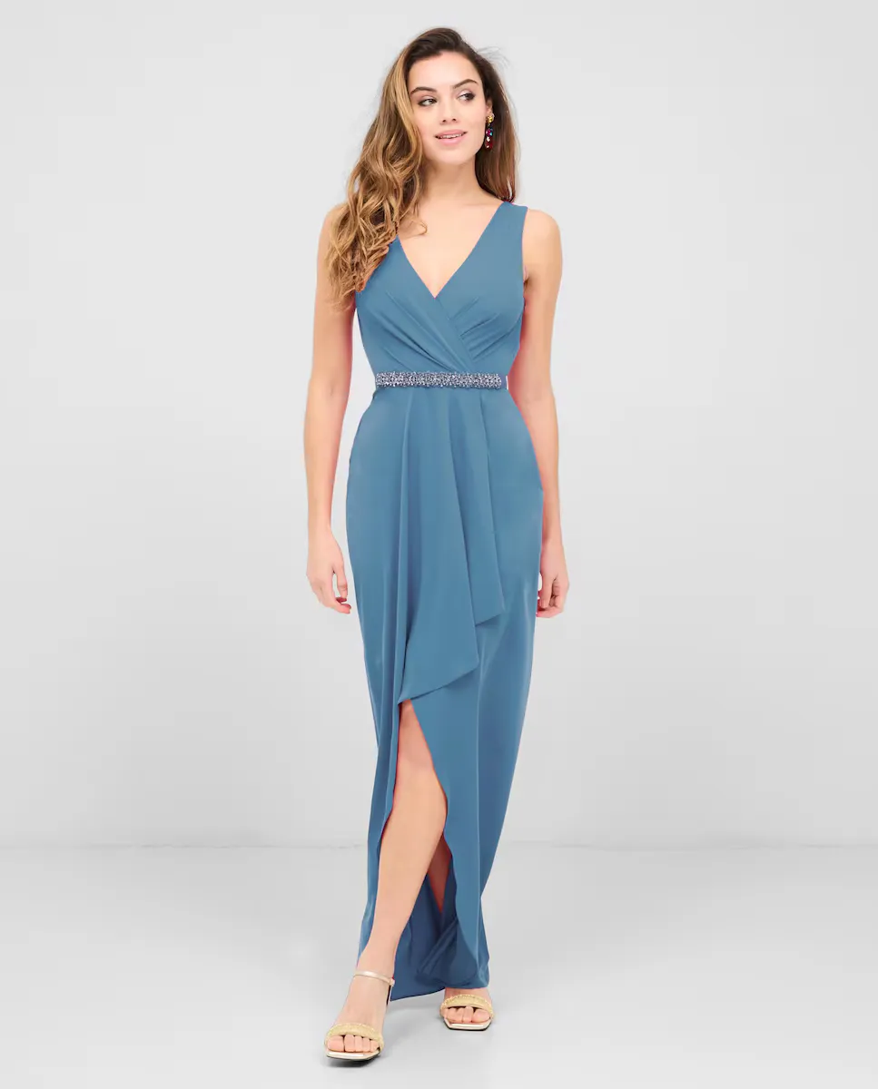 

Длинное платье с вырезом сзади Veneno en la piel, синий