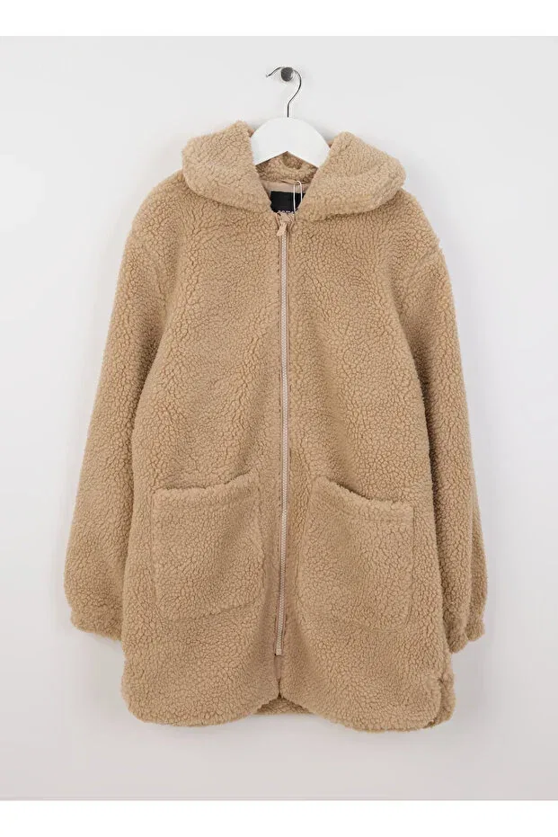 Детское пальто для девочек с капюшоном Name It, Nude Color