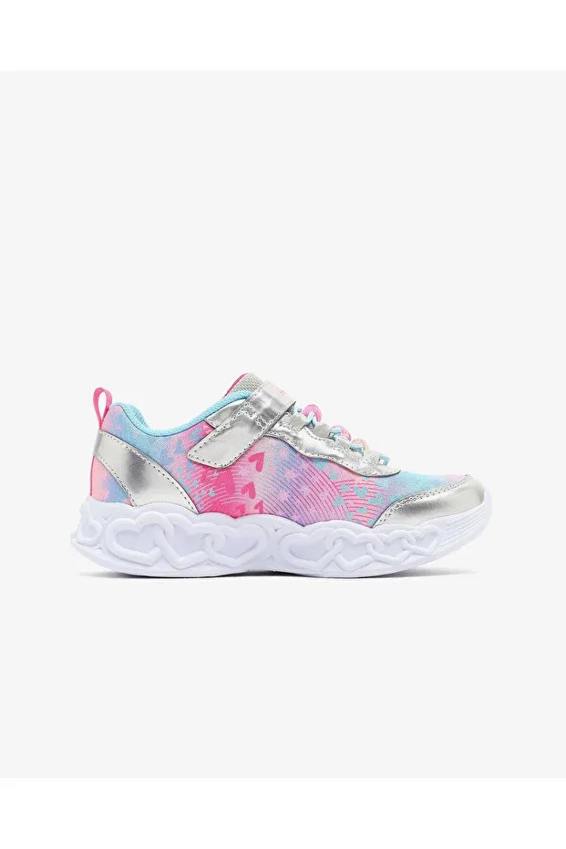 Детские кроссовки для девочек с подсветкой Skechers, Silver-Colored — фото 2