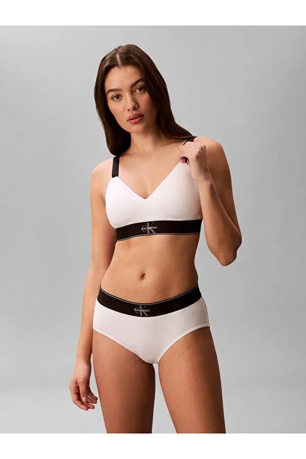 Женский бюстгальтер-бралетт с принтом Calvin Klein, White — фото 2