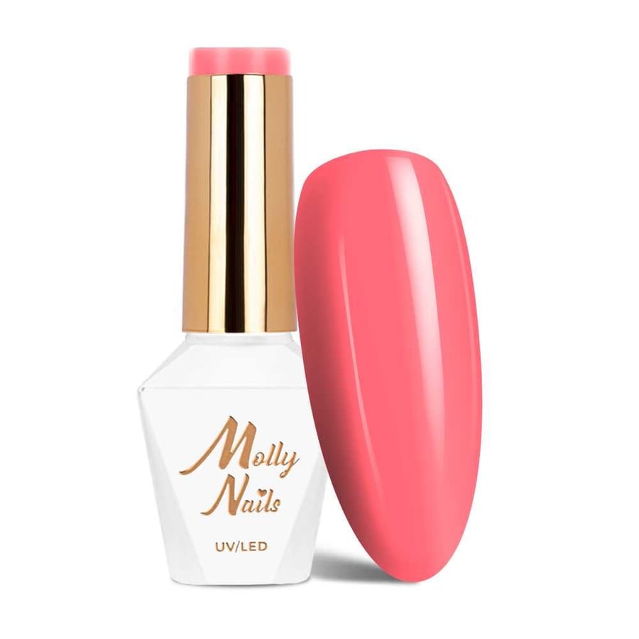 

Molly Nails Fancy Fashion Peach Shake HEMA/Di-HEMA Free 8 г гибридного лака для ногтей № 331
