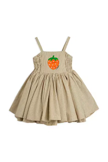 Платье мини в полоску Poplin Mini Rodini, бежевый — фото 2