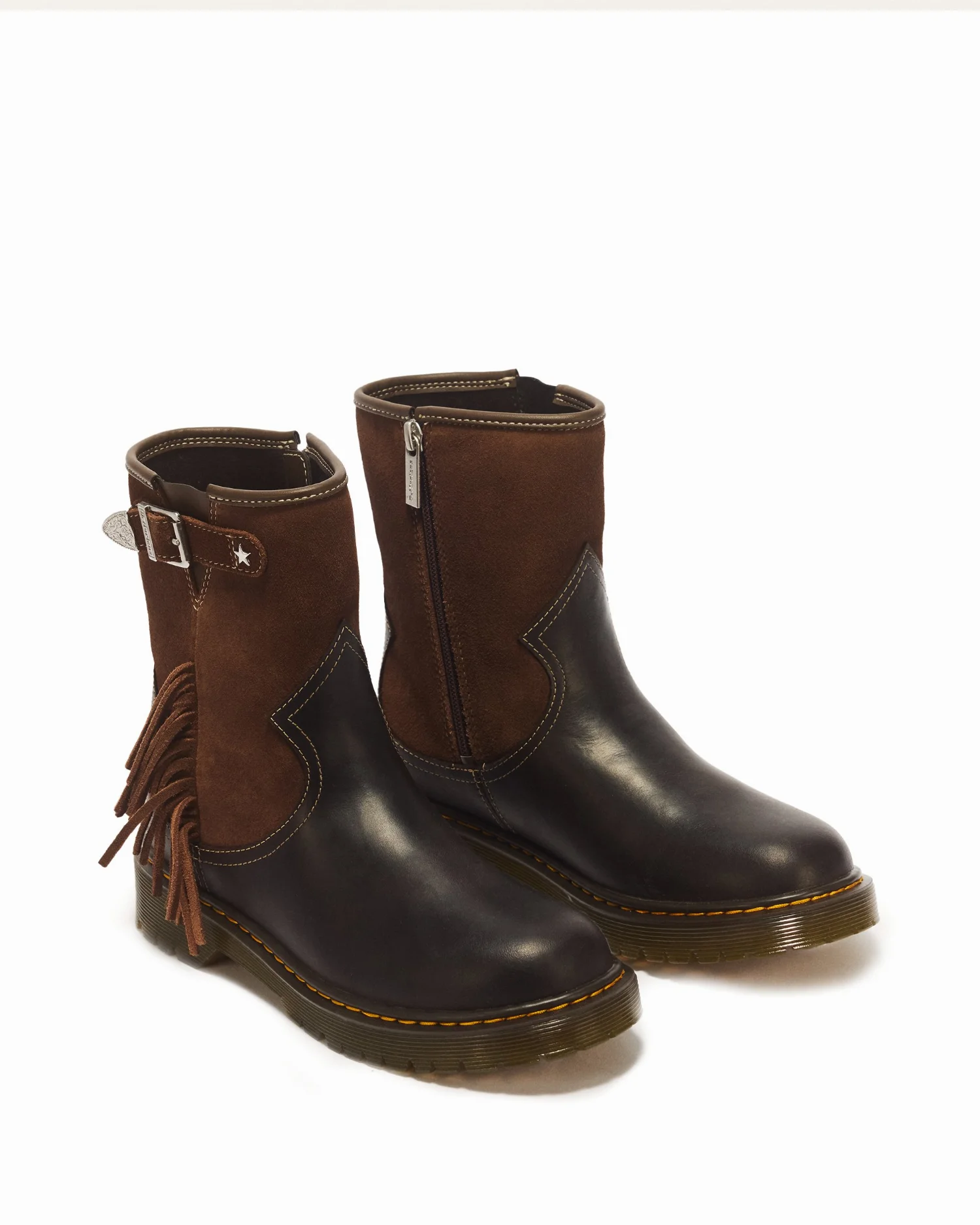 Ботинки детские Dr. Martens Desert Rodeo Y Leather & Suede Rigger, темно-коричневый — фото 3