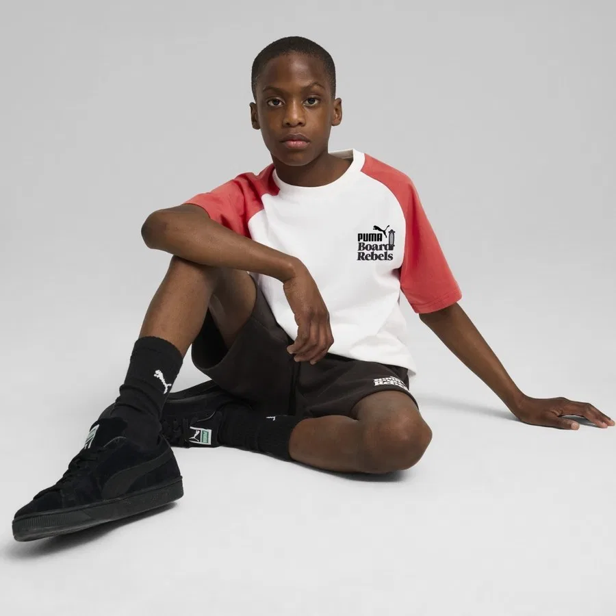 Детская футболка с принтом Puma Mid 90s Graphic II, Puma, Бело-красный — фото 2