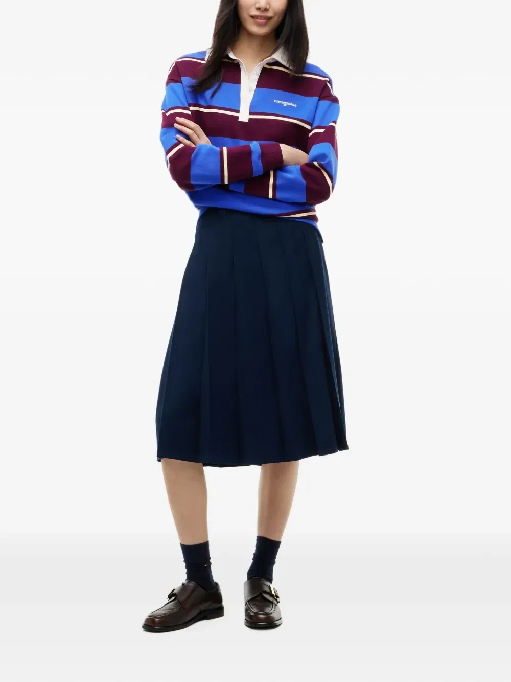 Плиссированная юбка-миди А-силуэта Tommy Hilfiger, синий — фото 2