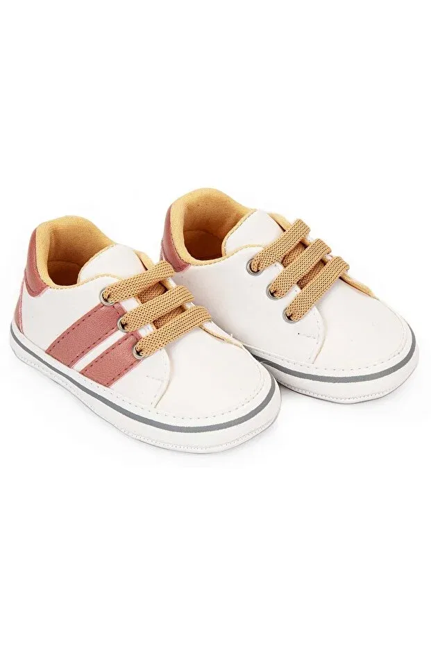 Детские пинетки для новорожденных со шнуровкой Baby Pattini, White