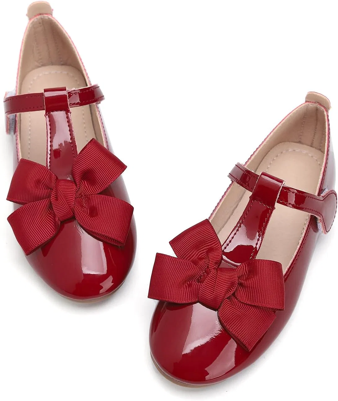 Детские балетки Мэри Джейн для девочек Wxiaoduu, Wine Red