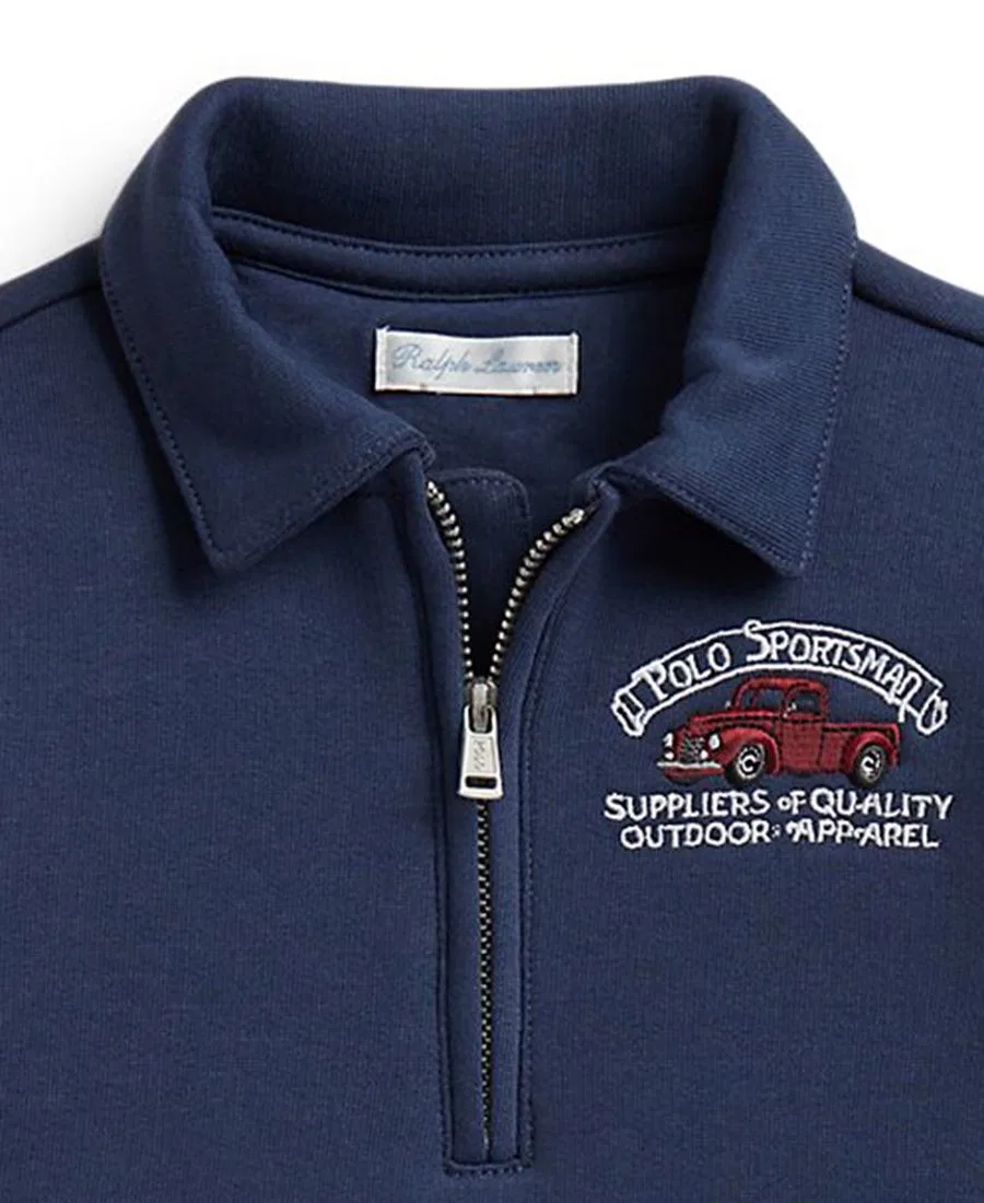 Комплект из свитшота и брюк из флиса с принтом Polo Sportsman Polo Ralph Lauren, Rustic Navy — фото 3