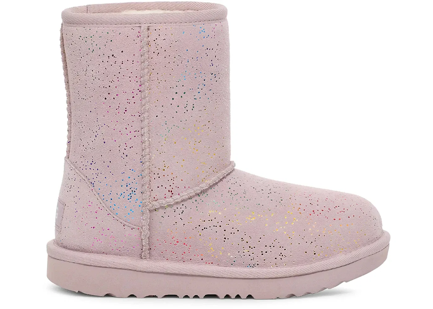 Детские ботинки с блестками UGG Classic II Shimmer Sky Boot, Pale Smoke/Rainbow Metallic