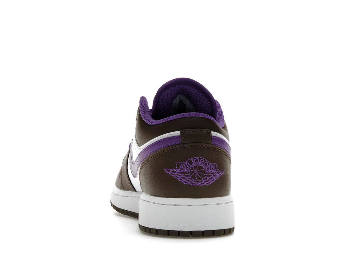 Детские кроссовки с низким верхом Jordan 1 Low Purple Mocha Jordan, Palomino/Wild Berry-White — фото 4