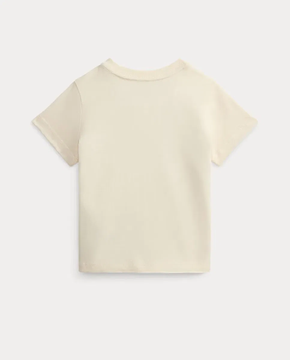 Детская футболка из хлопка, Unisex Polo Bear, Polo Ralph Lauren, кремовый — фото 2