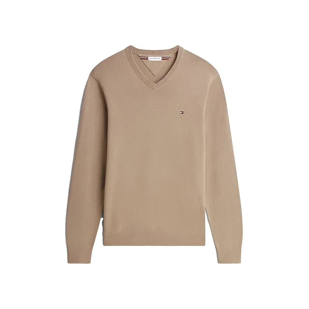 Мужской свитшот с V-образным вырезом Essential Tommy hilfiger, Beige — фото 3