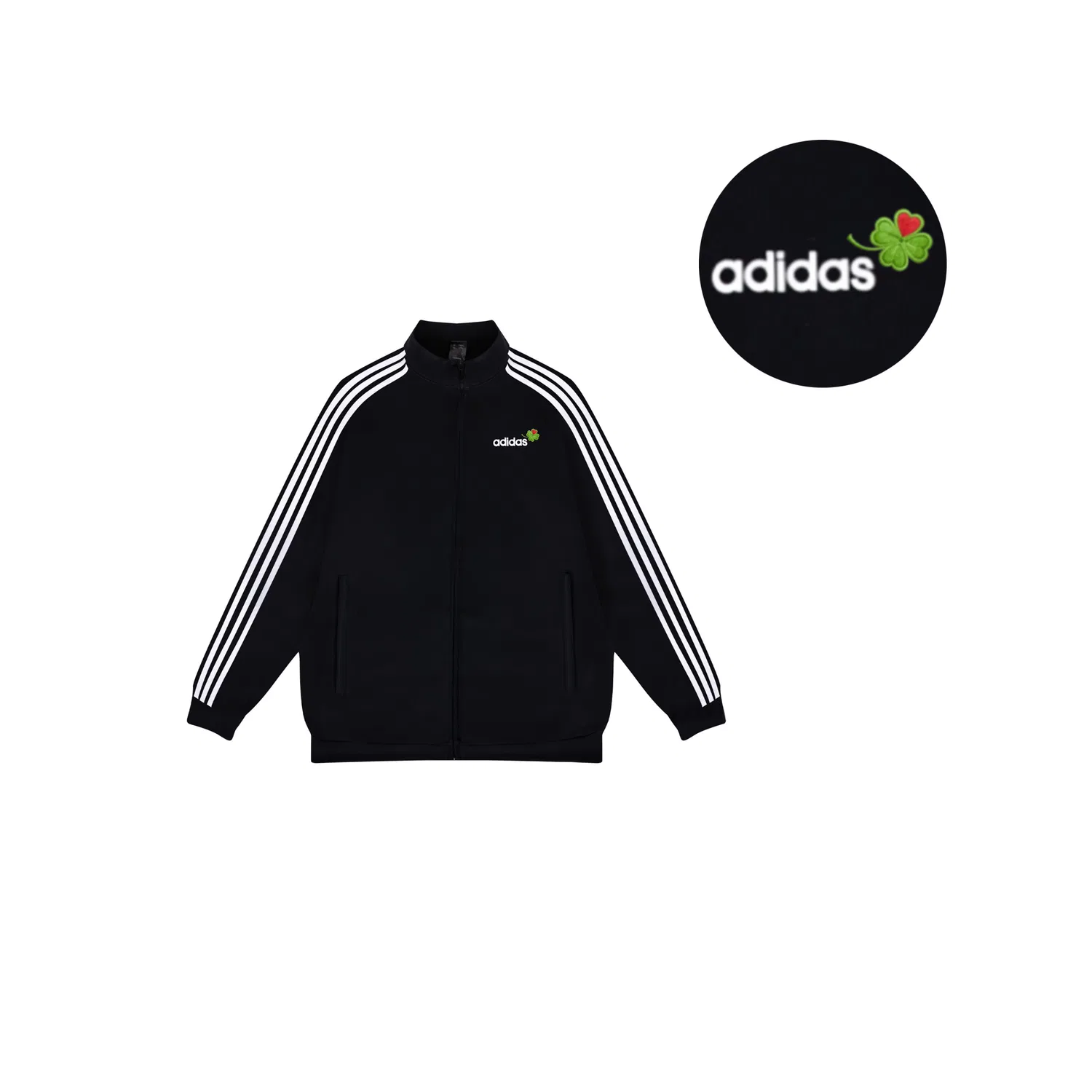 Мужская куртка Adidas с принтом, Black Four-Leaf Clover Shopping Bag — фото 4