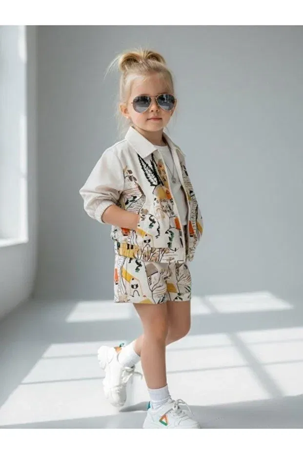 Детская куртка с узором на природную тематику Zekids