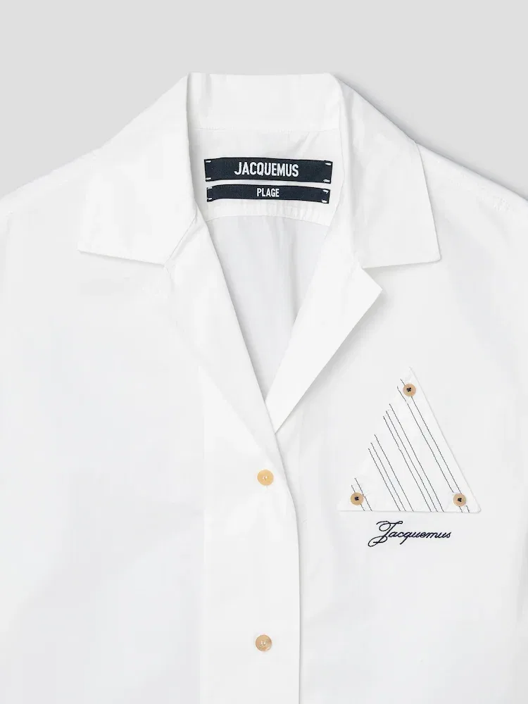 Женская рубашка с коротким рукавом La Chemise Marin JACQUEMUS, White — фото 3
