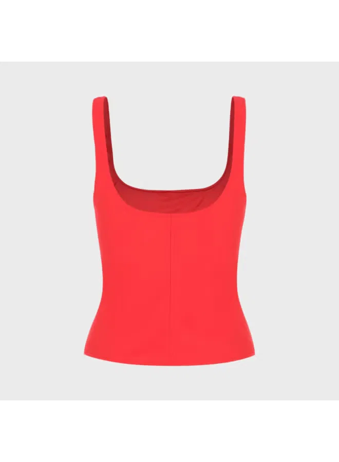 Топ на бретелях с мягкой фактурой Zara, красный — фото 3