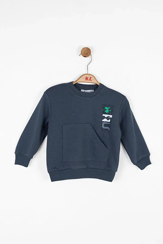 Детский комплект спортивного костюма для мальчиков с принтом Power Nk Kids, Indigo Green — фото 3