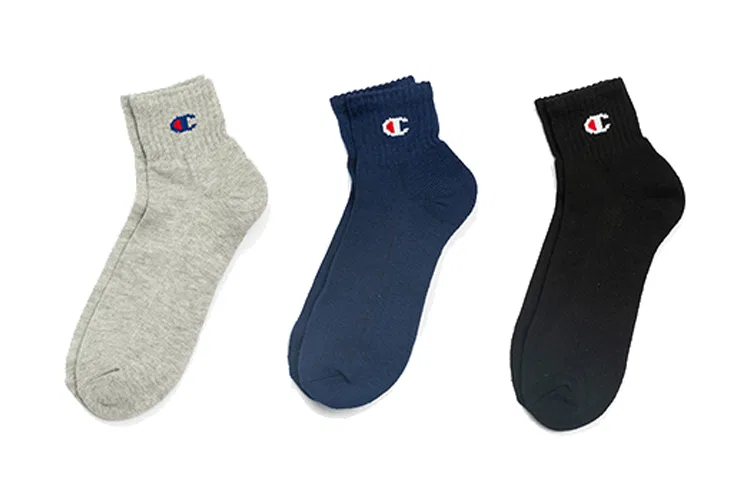 Детские носки с длинным голенищем, комплект из 3 пар, Champion, Dark Blue/Black