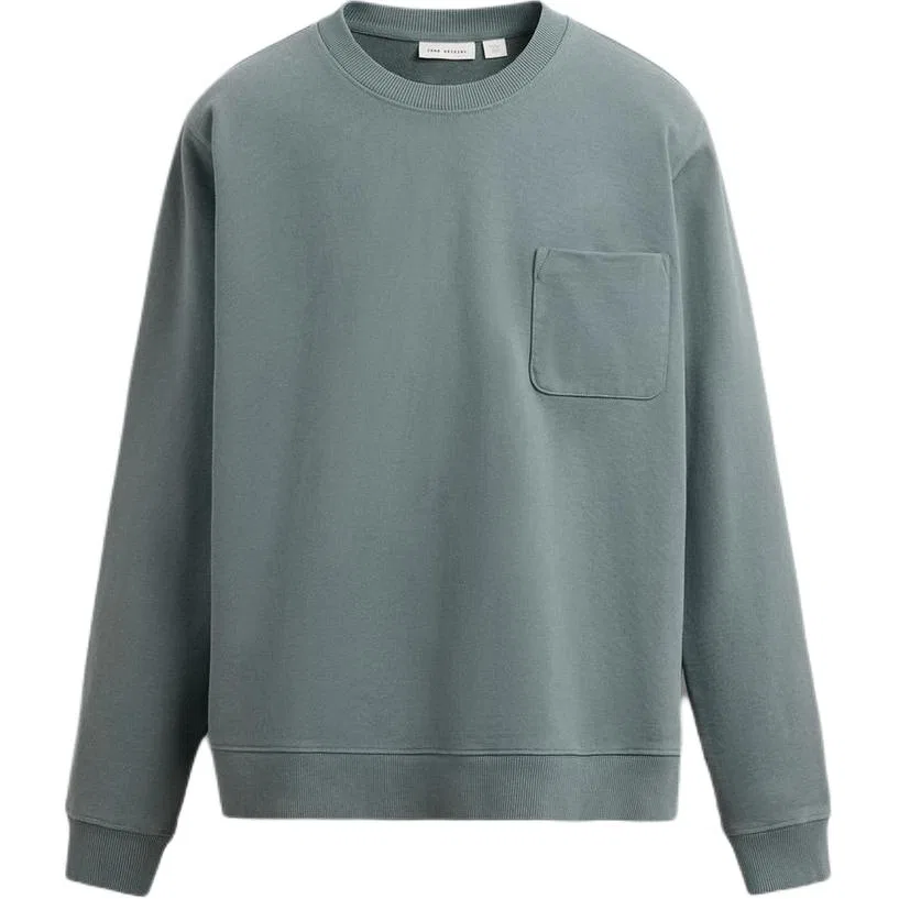 Мужской свитшот с круглым вырезом Blue/Gray ZARA