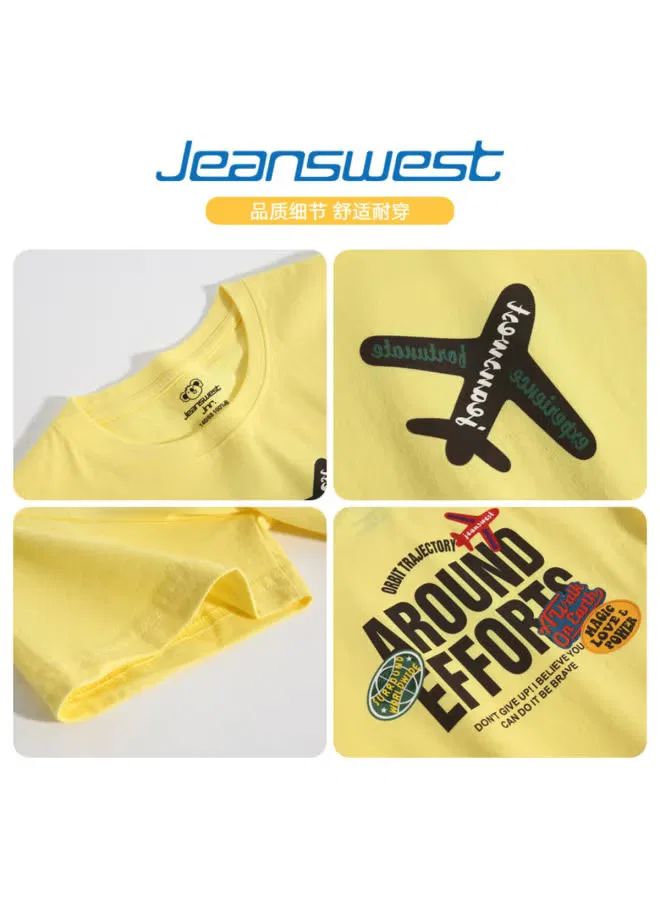Футболка с принтом самолета, хлопковая, Jeanswest, красный — фото 3