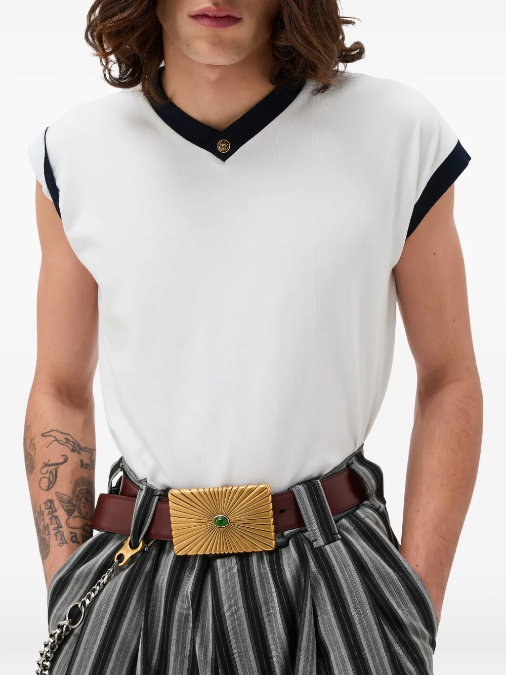 Футболка Versace Stretch Cotton Jersey, белый — фото 2